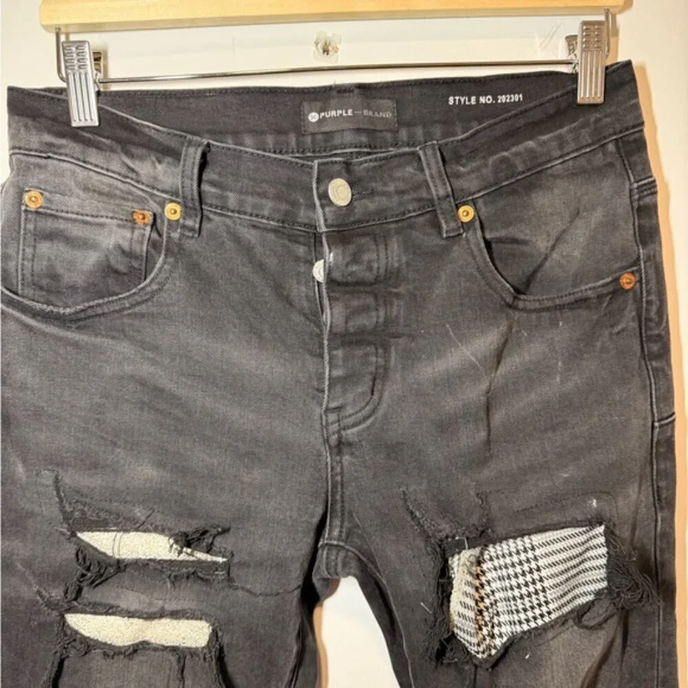 Purple Brand Stylish Men's Slim Fit Distressed Jeans size 30